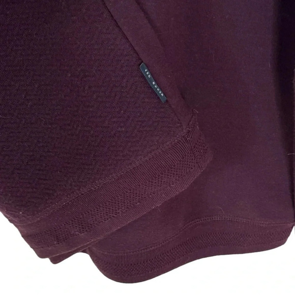 Ted Baker London Tricks Slim Fit Quilted Jersey Sweatshirt Burgundy Size XXL - Picture 6 of 11